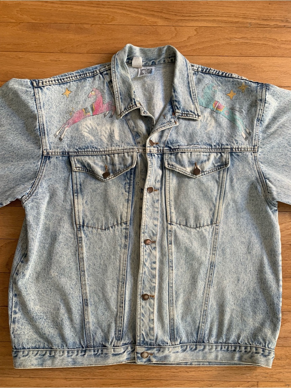 Early Man Images (EMI) Vintage 80’s Tribal Denim Jacket, Size XL.